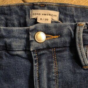Good American Mid Blue Straight Leg Jeans